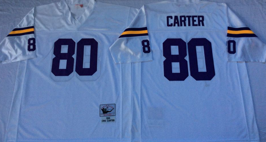 Men NFL Minnesota Vikings #80 Carter white Mitchell Ness jerseys